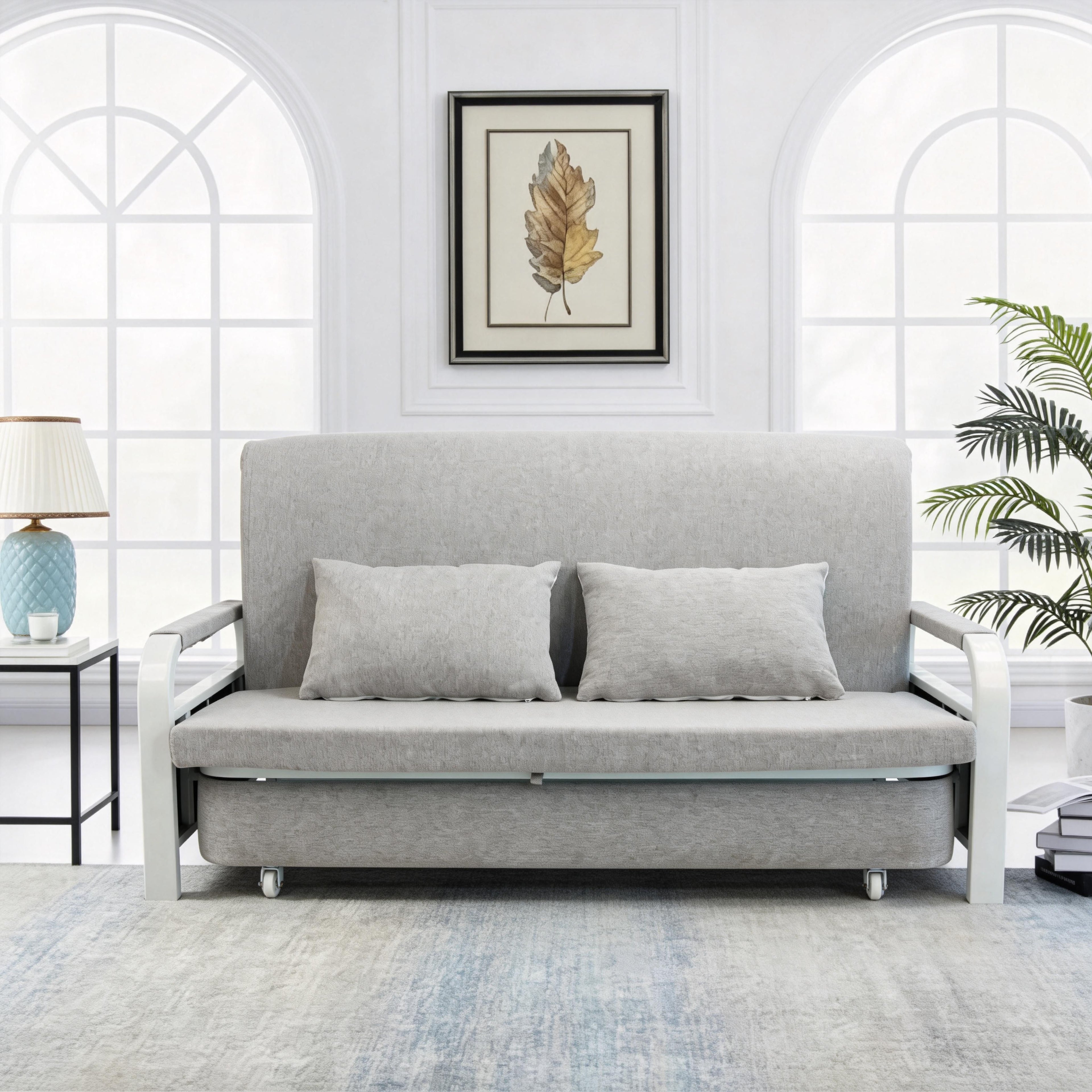 2 In 1 Sofa Bed Beneath Foldable Carbon Hidden Storage Sofa - 158cm