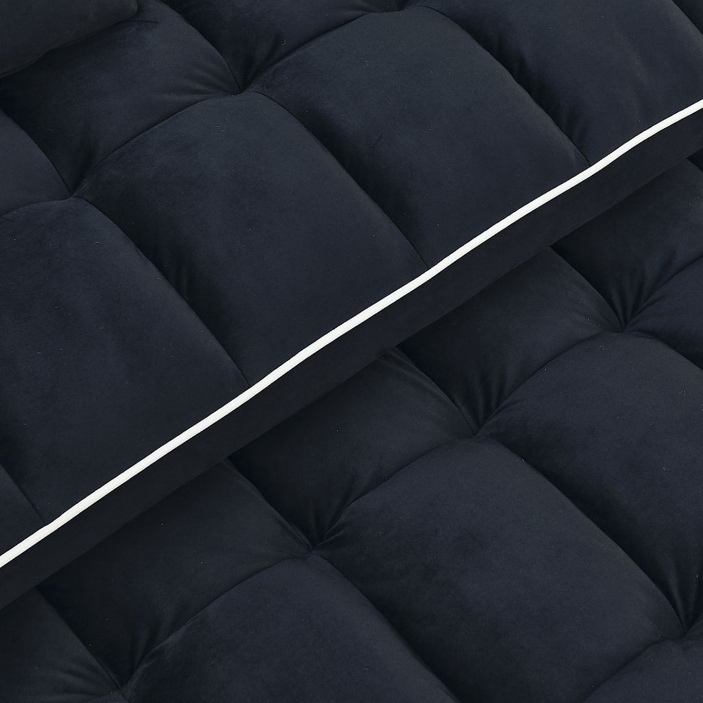 Fashionable Modern and Multi-functional Foldable Velvet Sofa Bed - Black
