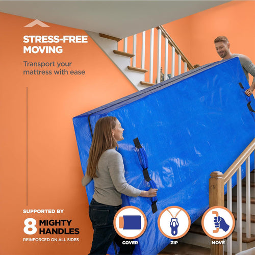 8-Handle Mattress Moving and Storage Bag – King Single