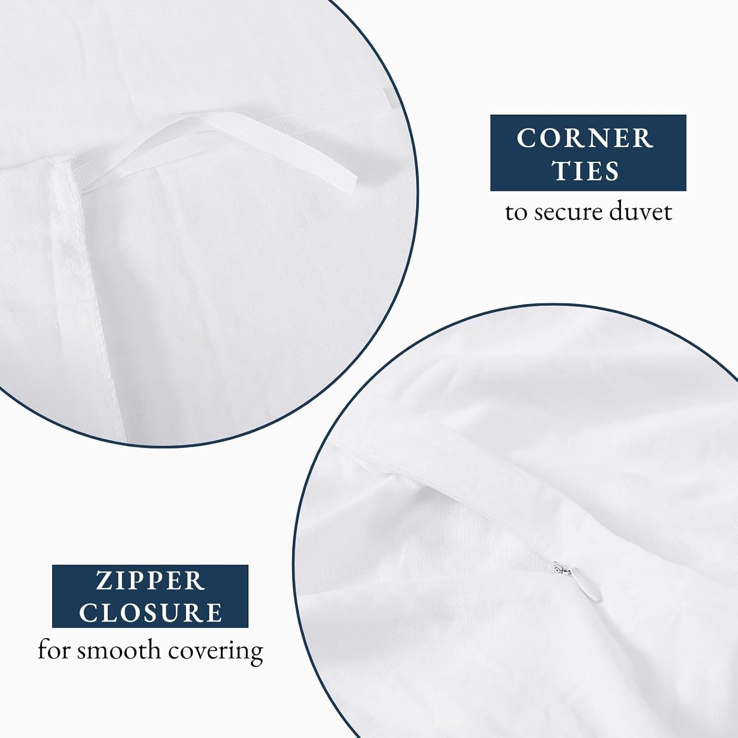 Hotel Soft Microfiber Duvet Cover Set-2000TC Quilt Cover Set & Pillowcases -1 Donna Cover Zipper Closure & 1 x Pillowcases-Breathable Bedding - Wrinkle, Fade, Stain Resistant(White,Double)