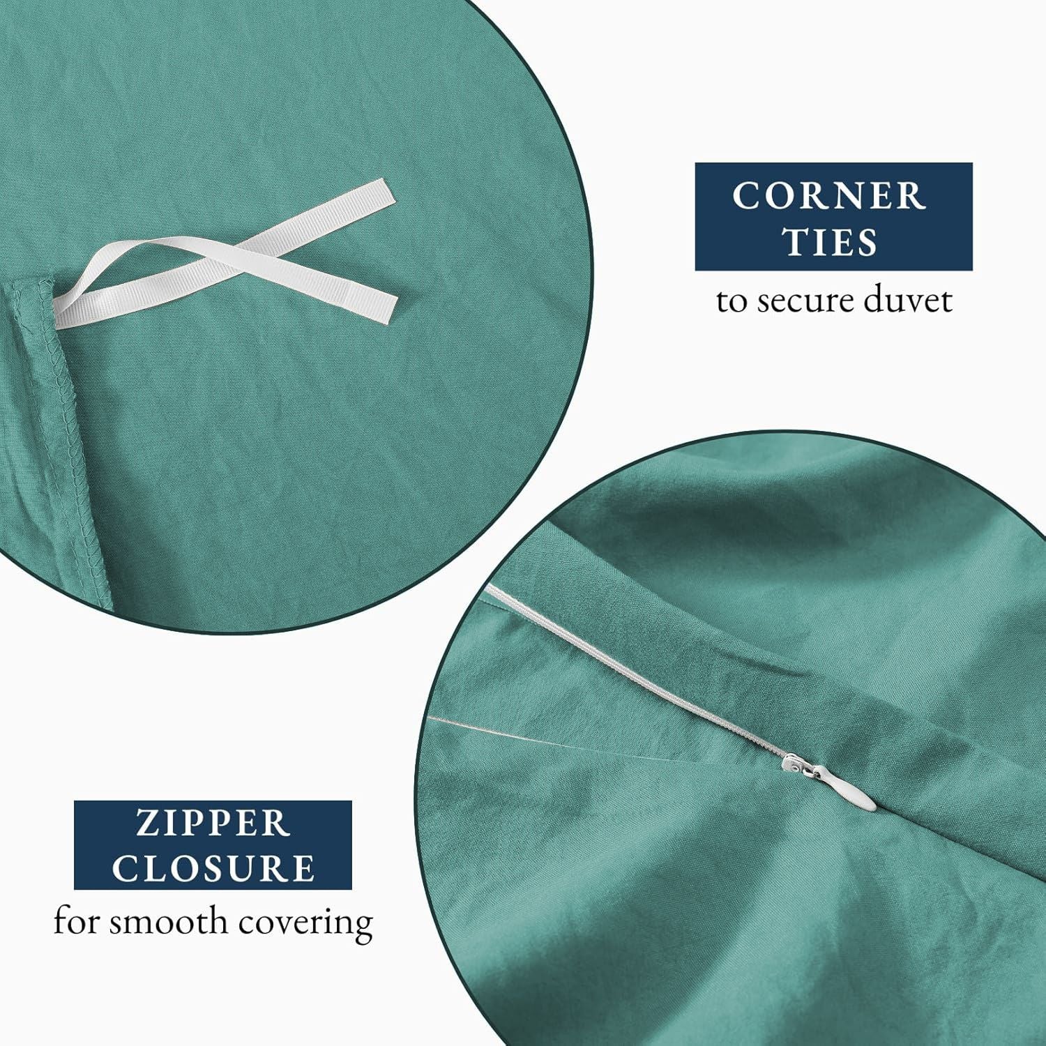 Solid Microfibre Quilt Cover Set – Biscay Blue, Double