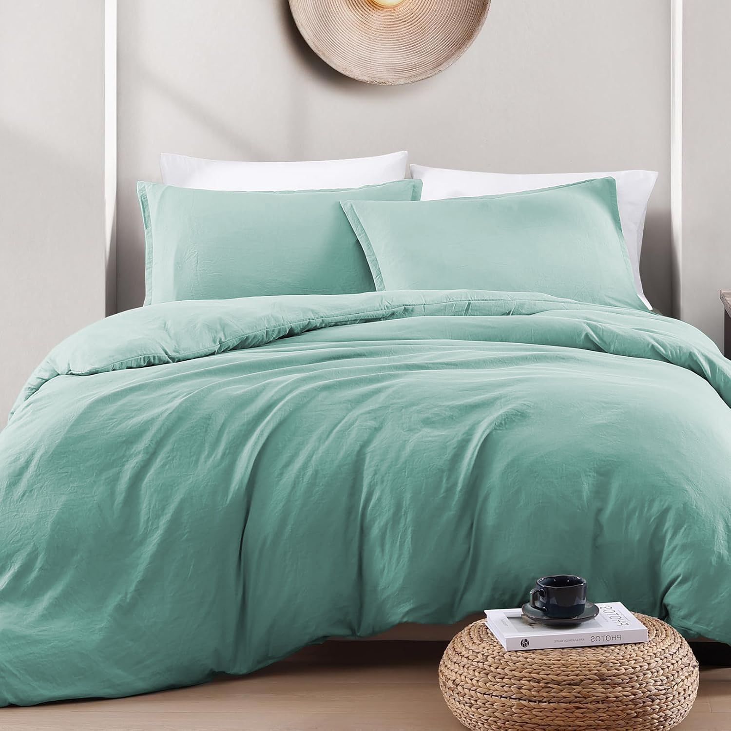 Hotel Soft Microfiber Duvet Cover Set-2000TC Quilt Cover Set & Pillowcases -1 Donna Cover Zipper Closure & 1 x Pillowcases-Breathable Bedding - Wrinkle, Fade, Stain Resistant(Ice Blue,King)