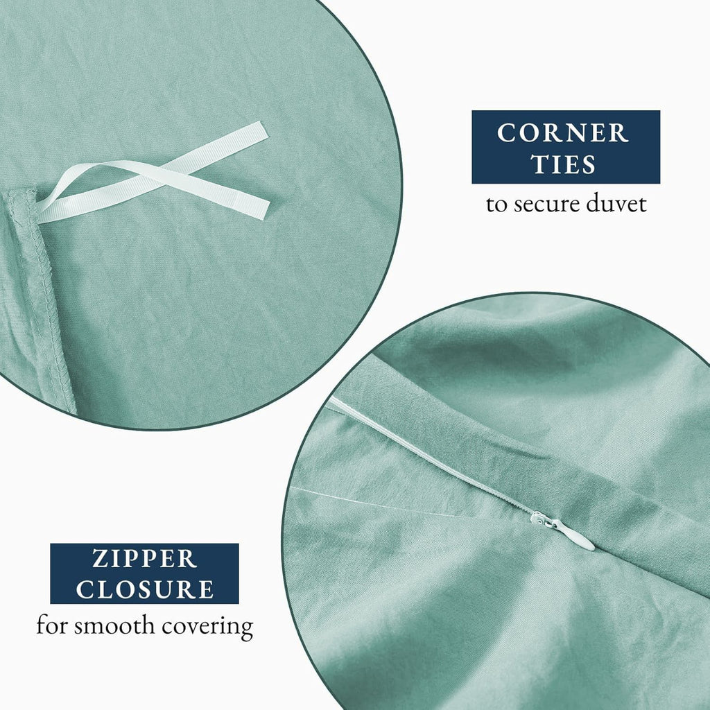 Hotel Soft Microfiber Duvet Cover Set-2000TC Quilt Cover Set & Pillowcases -1 Donna Cover Zipper Closure & 1 x Pillowcases-Breathable Bedding - Wrinkle, Fade, Stain Resistant(Ice Blue,King)
