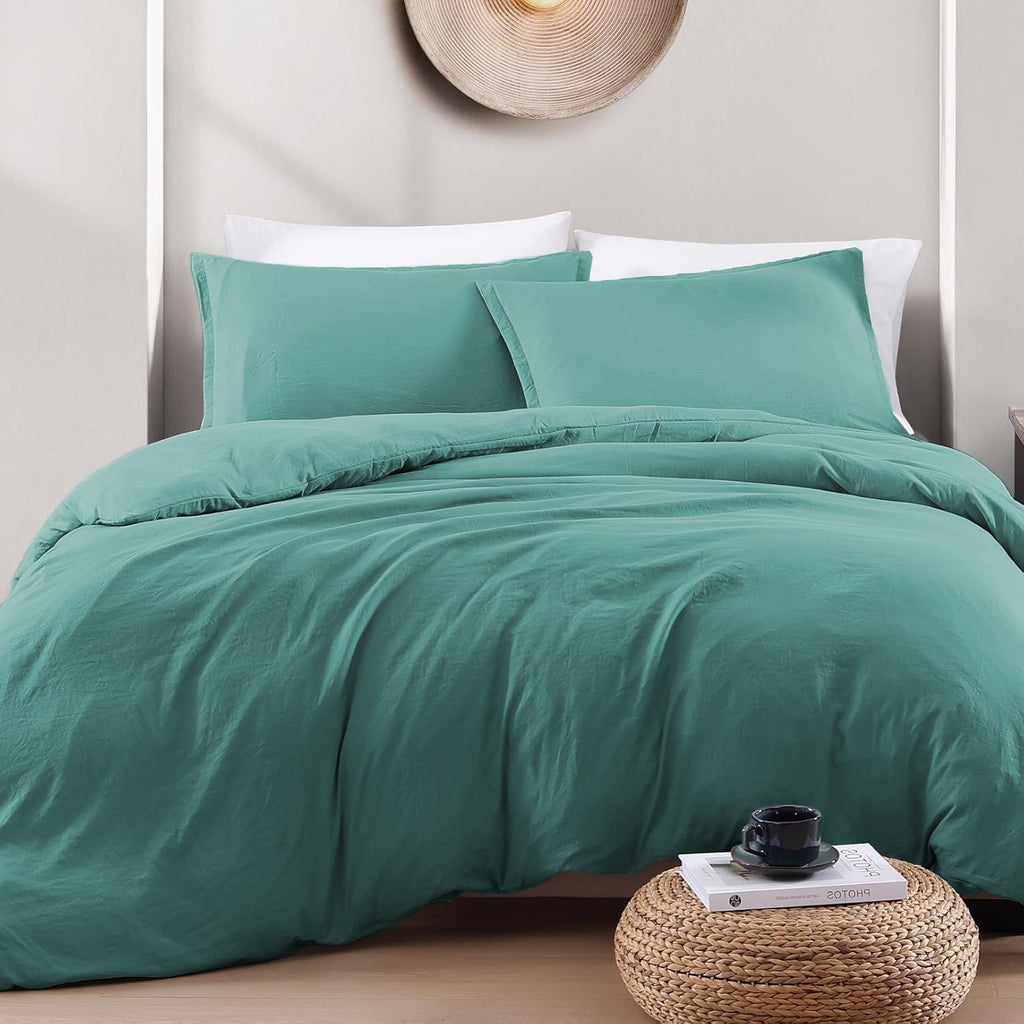 Solid Microfibre Quilt Cover Set – Biscay Blue, King