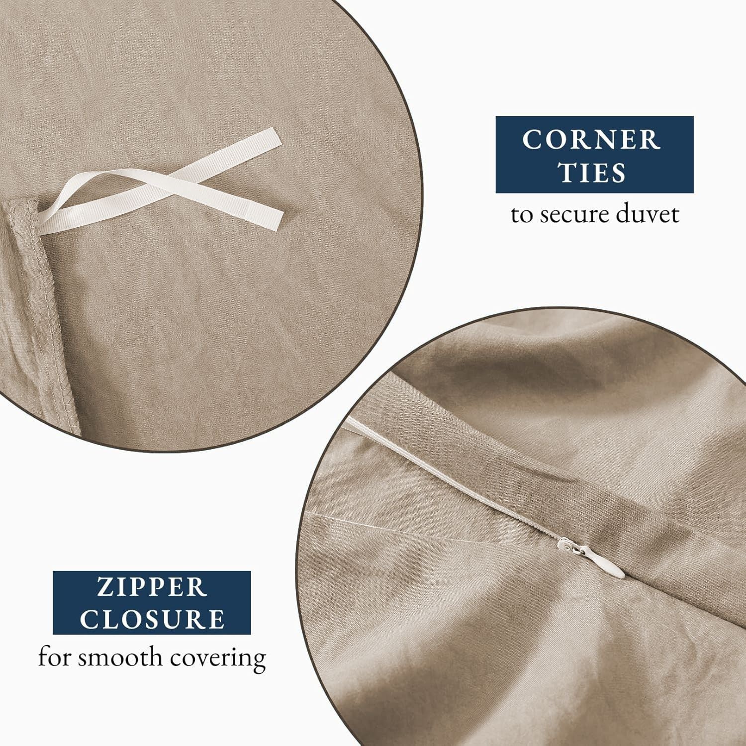 Solid Microfibre Quilt Cover Set – Camel Beige, King