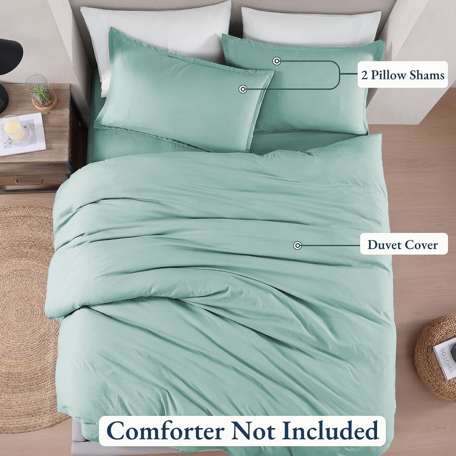 Hotel Soft Microfiber Duvet Cover Set-2000TC Quilt Cover Set & Pillowcases -1 Donna Cover Zipper Closure & 1 x Pillowcases-Breathable Bedding - Wrinkle, Fade, Stain Resistant(Ice Blue,King Single)
