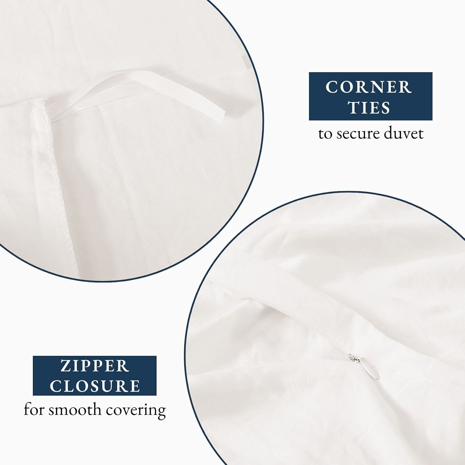 Hotel Soft Microfiber Duvet Cover Set-2000TC Quilt Cover Set & Pillowcases -1 Donna Cover Zipper Closure & 1 x Pillowcases-Breathable Bedding - Wrinkle, Fade, Stain Resistant(Raw white,Queen)