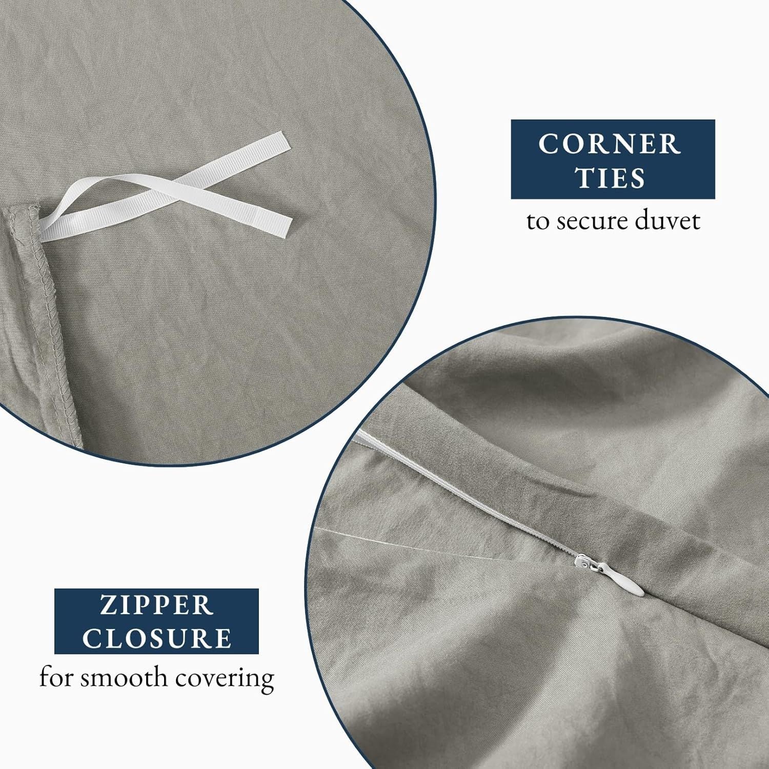 Solid Microfibre Quilt Cover Set – Grey, Queen