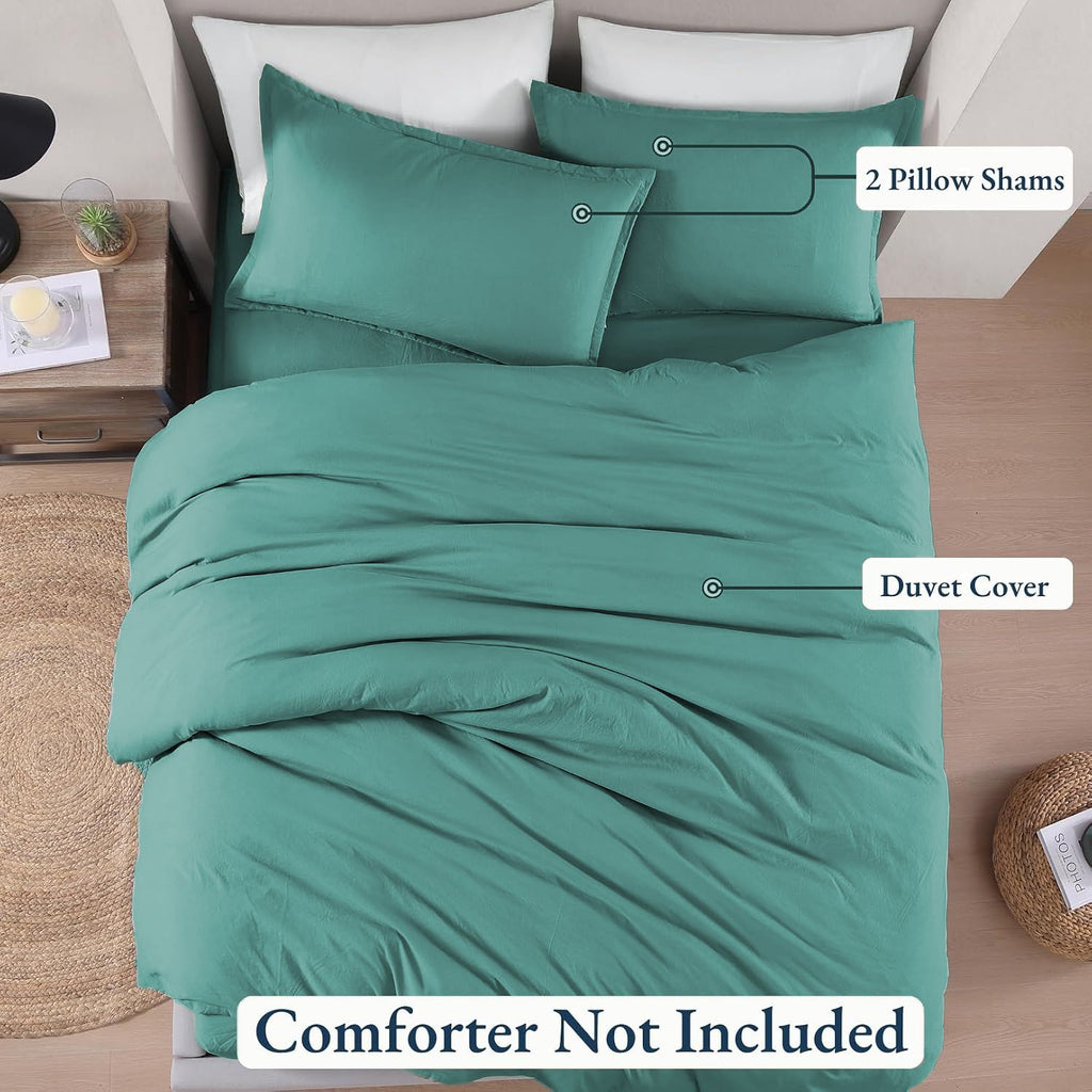 Solid Microfibre Quilt Cover Set – Biscay Blue, Single