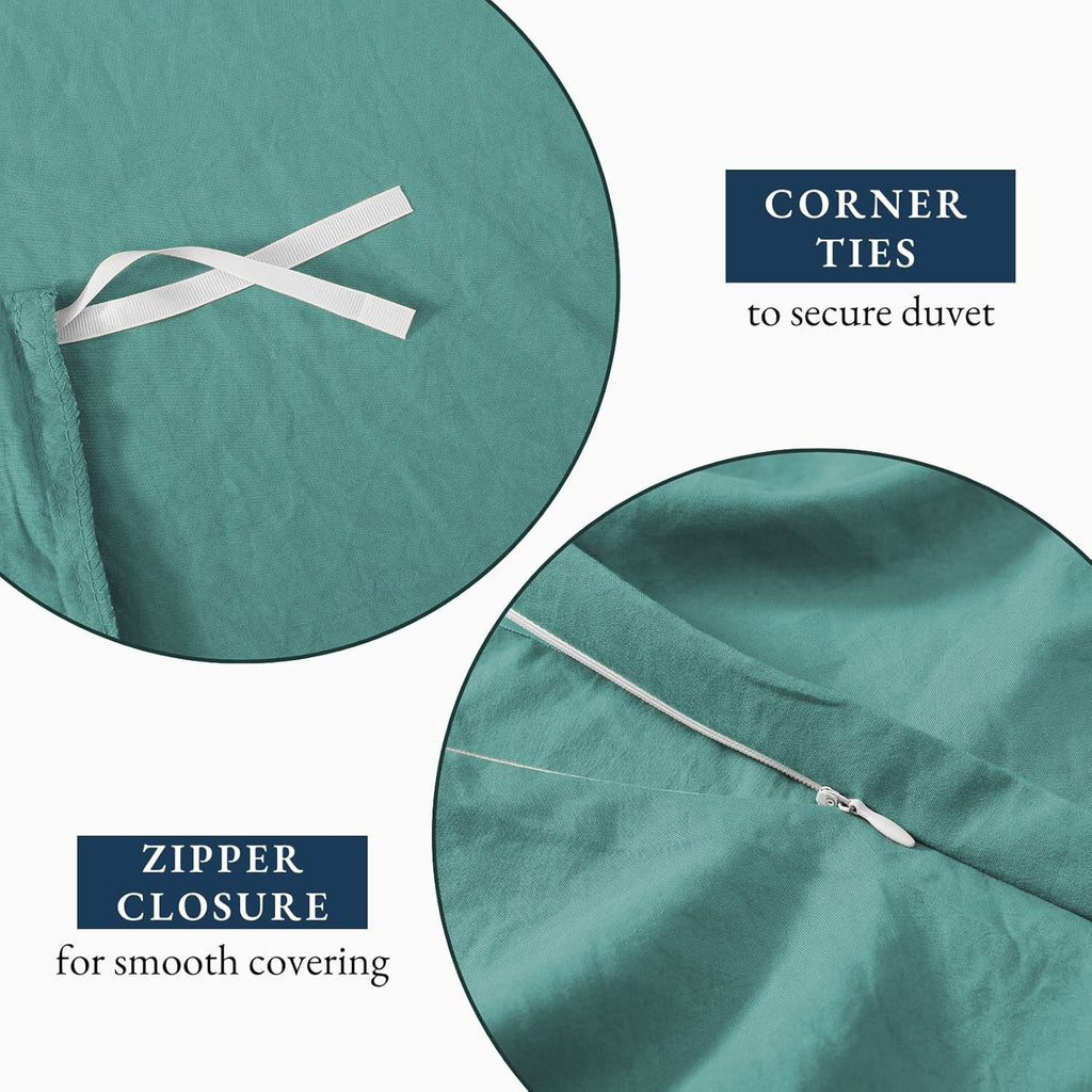 Solid Microfibre Quilt Cover Set – Biscay Blue, Single