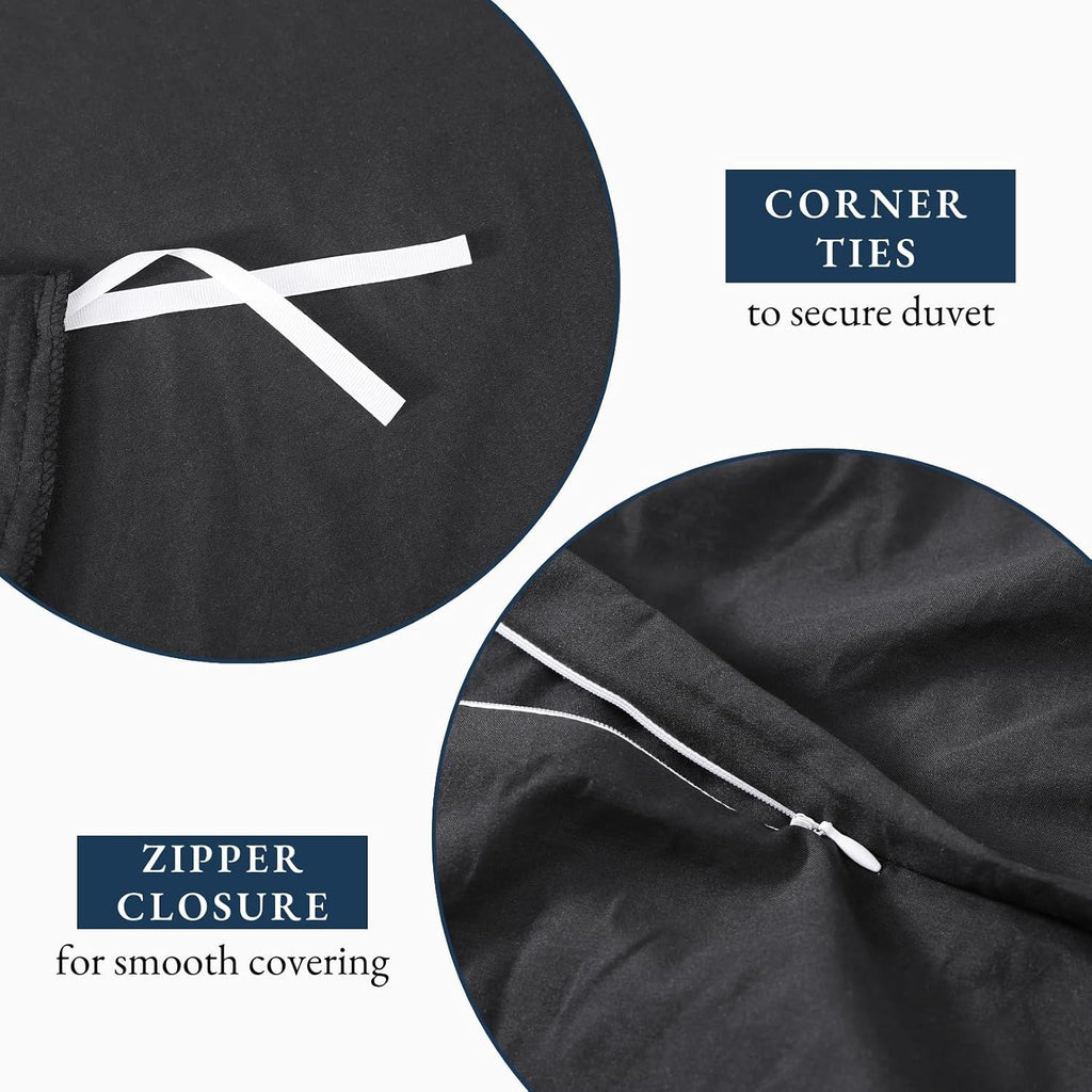 Solid Microfibre Quilt Cover Set – Black, Super King