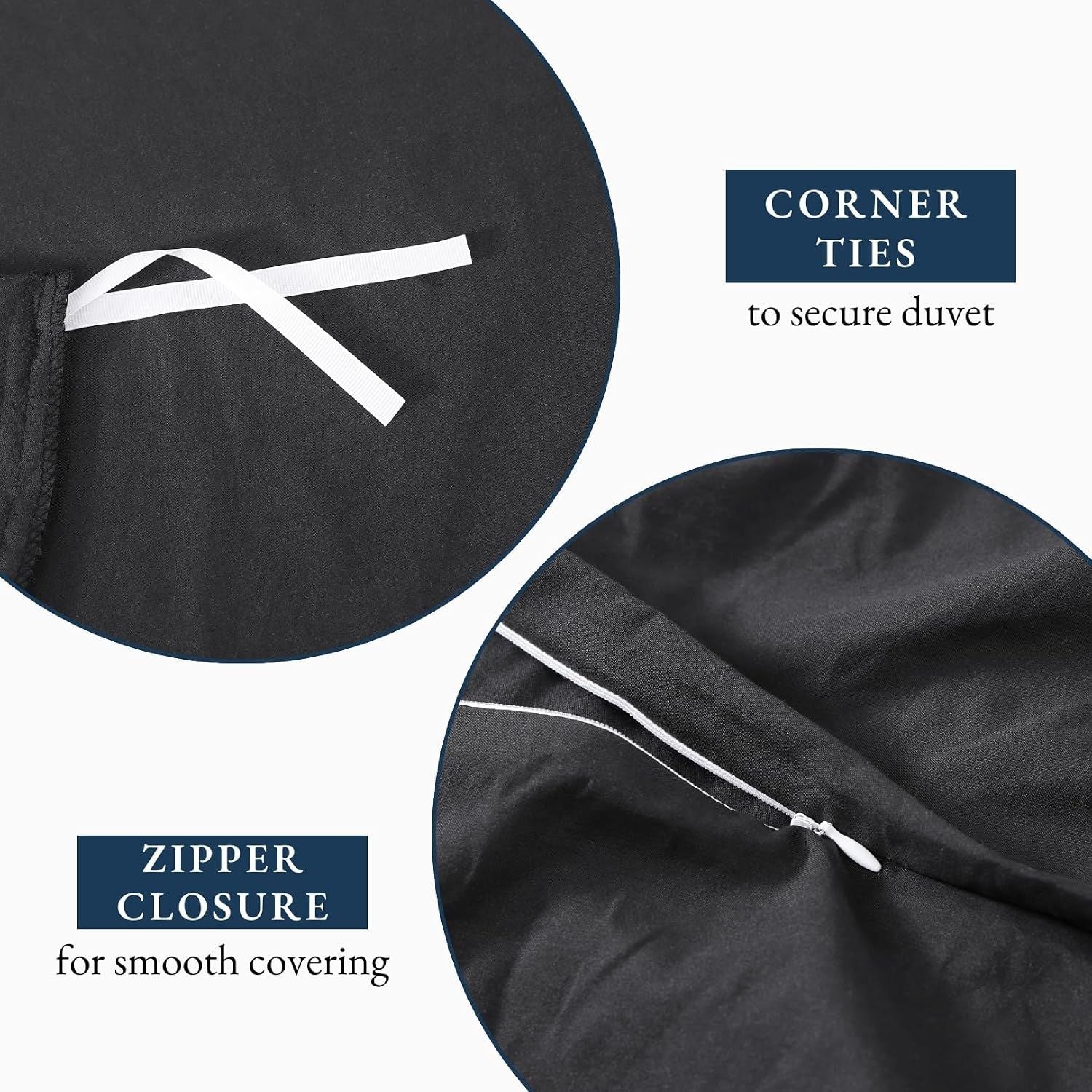 Solid Microfibre Quilt Cover Set – Black, Super King