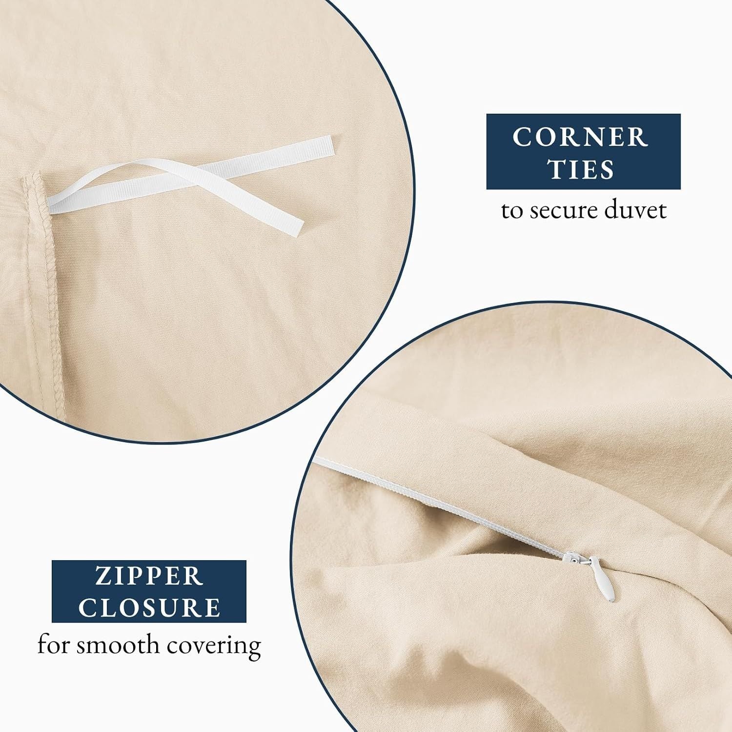 Solid Microfibre Quilt Cover Set – Cream White, Super King
