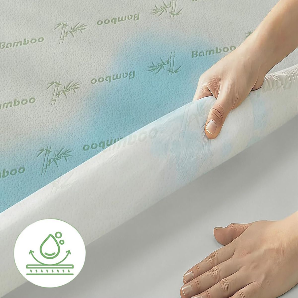 Bamboo-Viscose Fitted Mattress Protector – Queen, Green