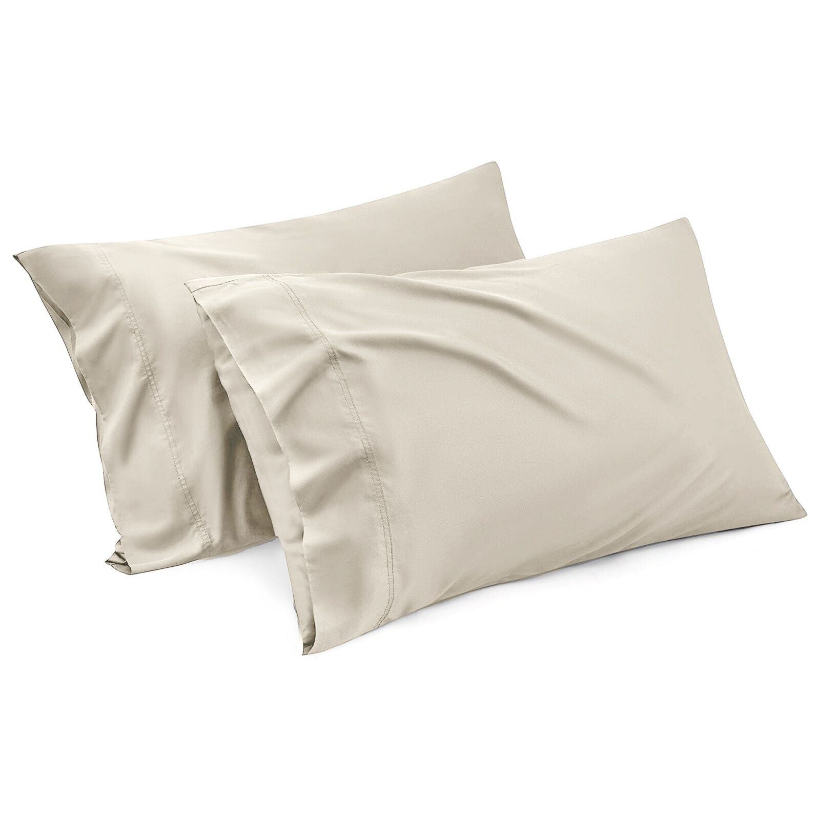 Stretch Microfibre Standard Pillowcase Pair – Cream