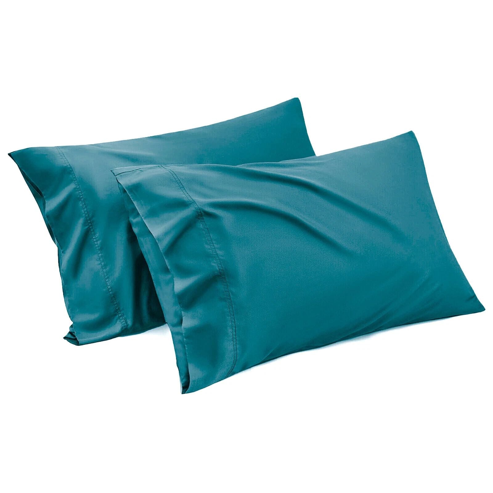Stretch Microfibre Standard Pillowcase Pair – Blue Green