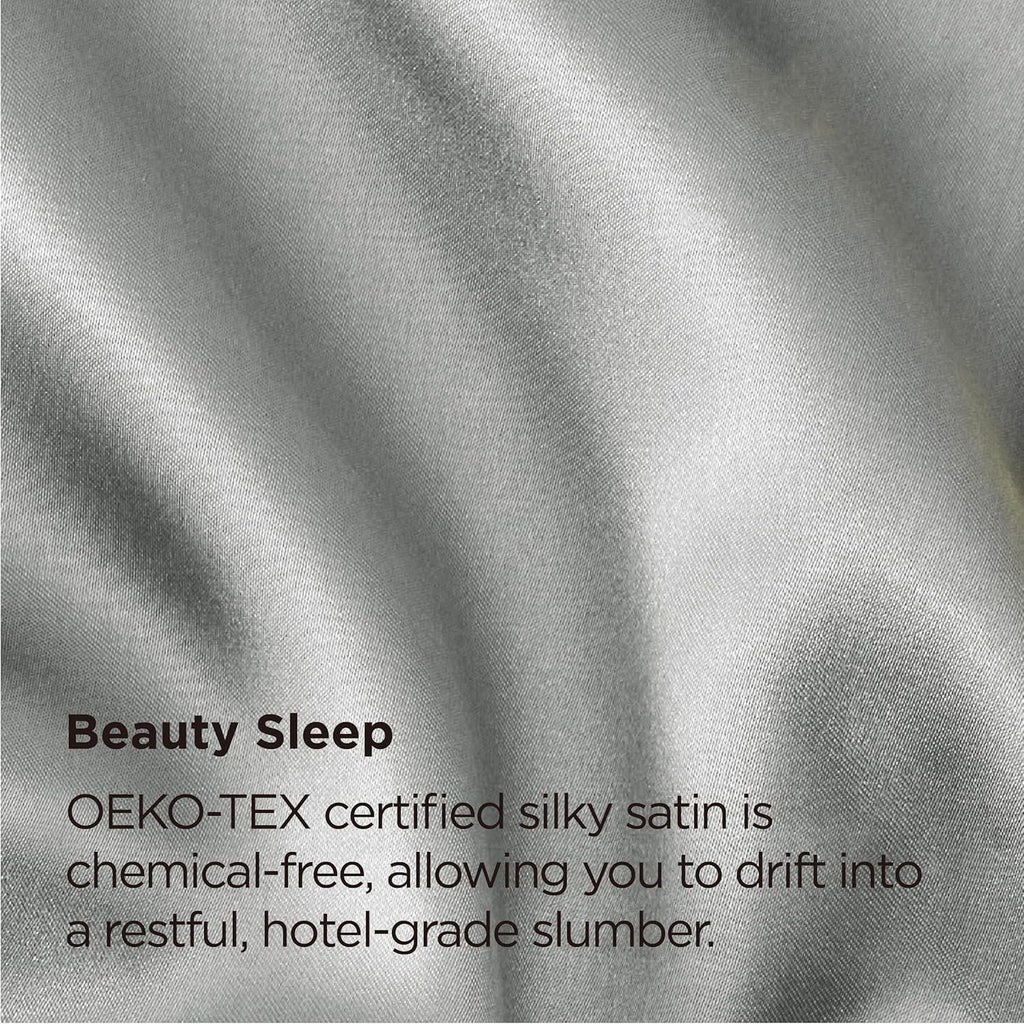 Silk Pillowcase for Hair and Skin Mulberry Silk Pillowcase Soft Breathable Smooth Both Sided Natural Silk Pillowcase with Envelope pocket Beauty Sleep Silk Pillow Case for Gift (2 Pack, Standard, Grey)