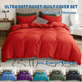 Microfibre Quilt Cover Set – Red, Double, 3 Piece