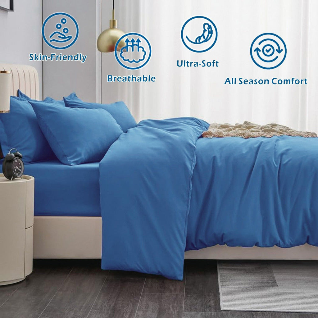 Microfibre Quilt Cover Set – Ocean, Double, 3 Piece