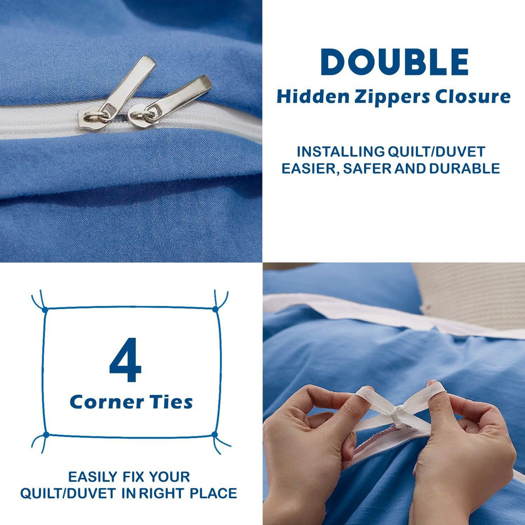 Microfibre Quilt Cover Set – Ocean, Double, 3 Piece