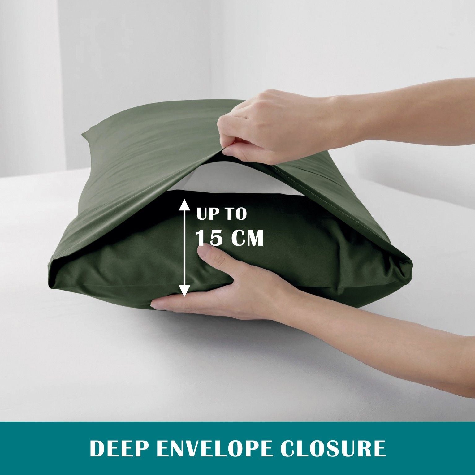 Microfibre Quilt Cover Set – Olive Green, Double, 3 Piece