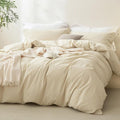 Microfibre Quilt Cover Set – Cream White, Double