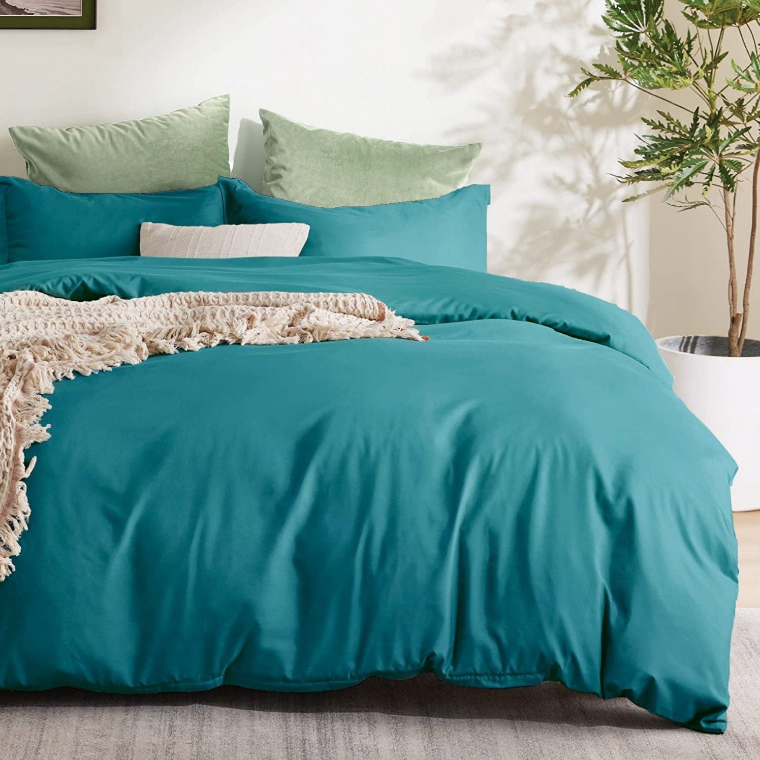Microfibre Quilt Cover Set – Biscay Blue, Double