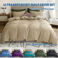 Microfibre Quilt Cover Set – Camel Beige, Double