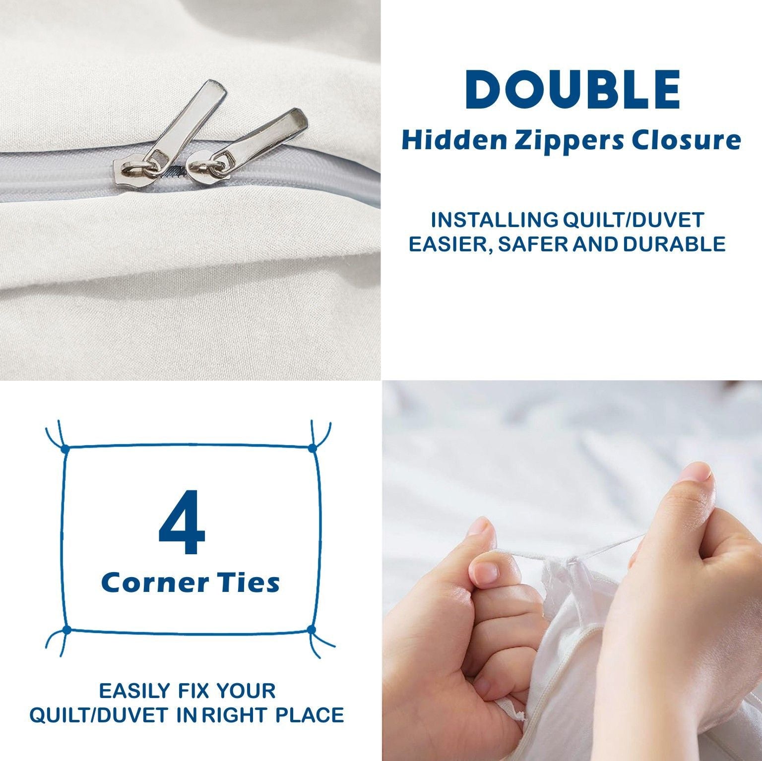 Microfibre Quilt Cover Set – Raw White, King, 3 Piece
