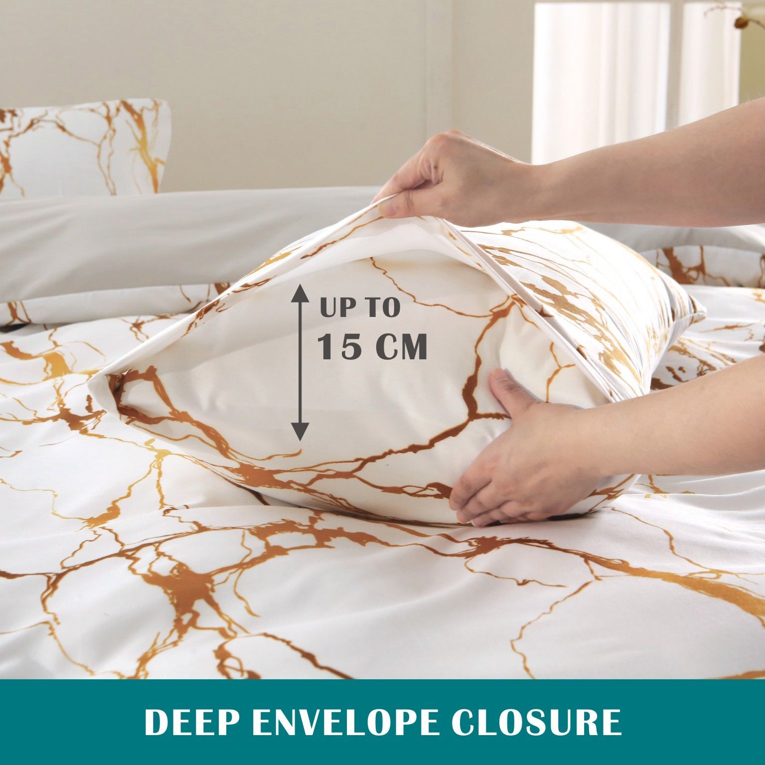 Microfibre Quilt Cover Set – Marble Gleam, King, 3 Piece