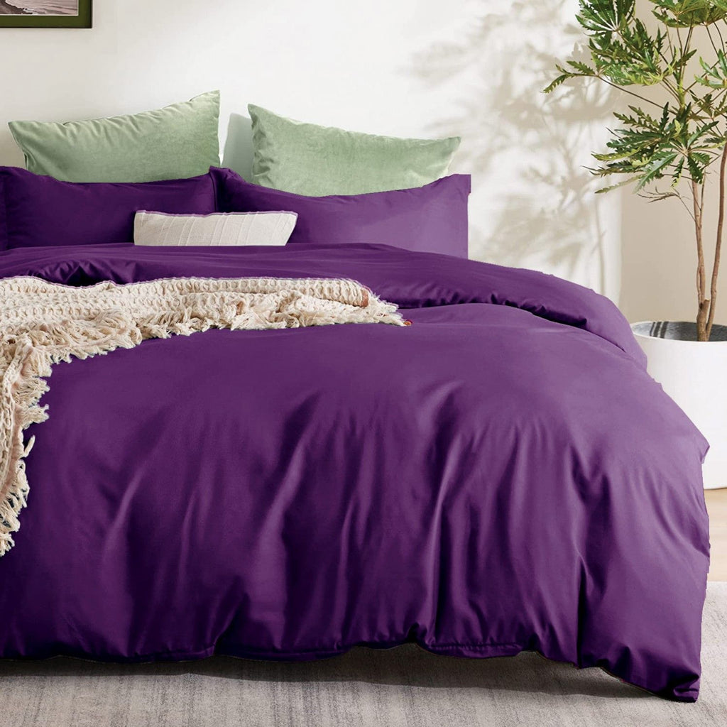 Microfibre Quilt Cover Set – Purple, King Single