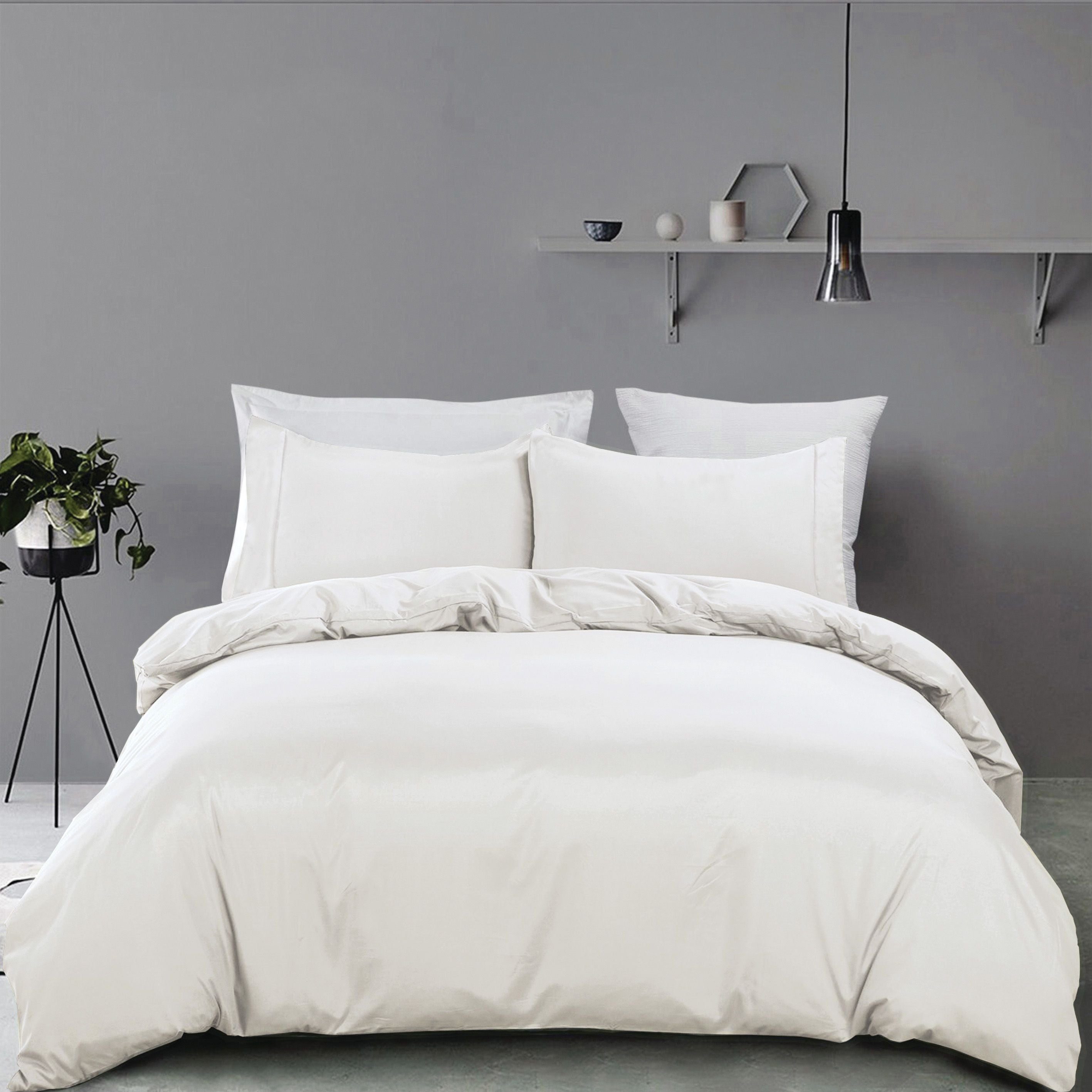 Microfibre Quilt Cover Set – Raw White, Queen, 3 Piece