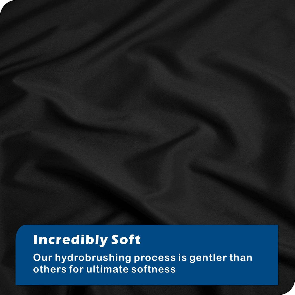 Microfibre Quilt Cover Set – Black, Queen