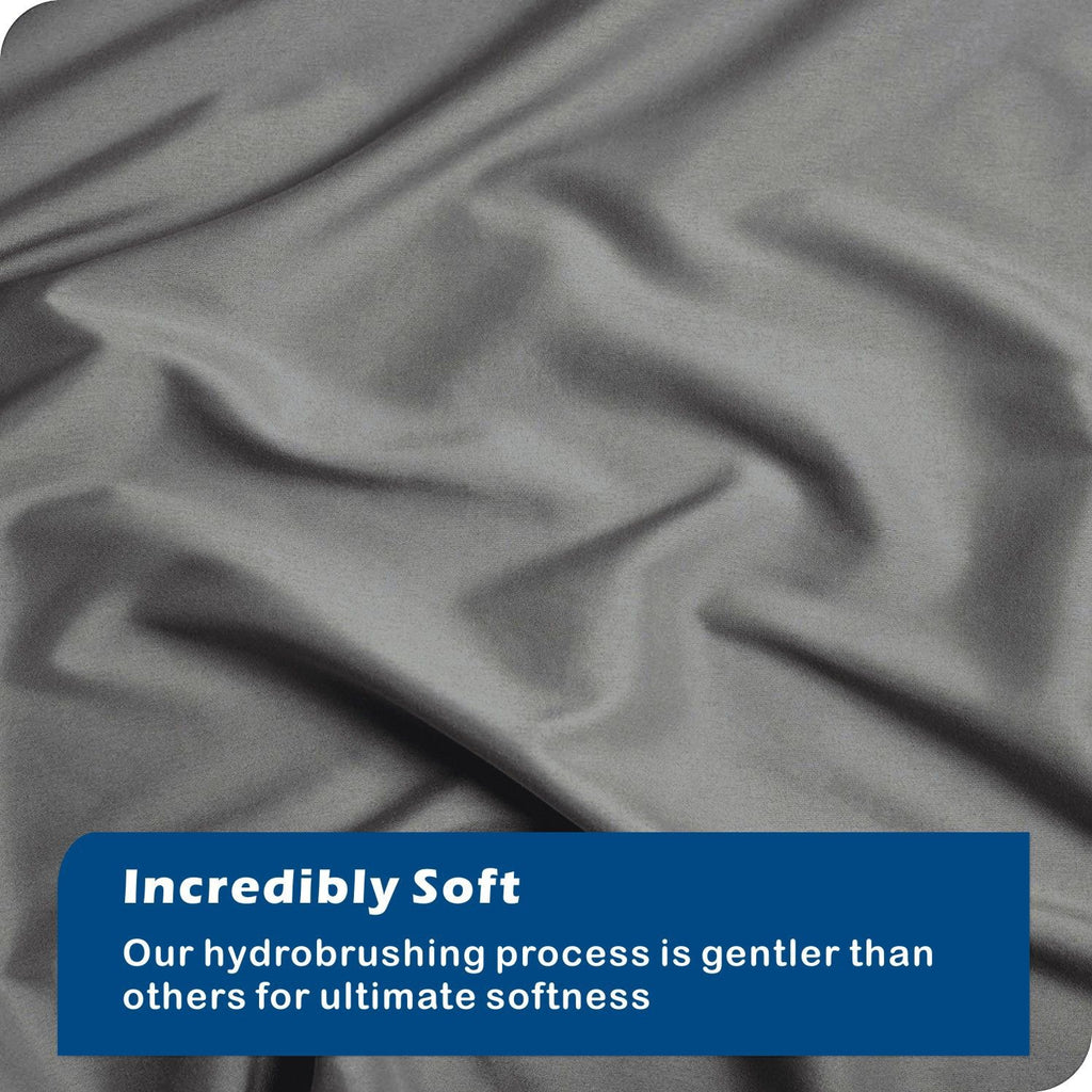 Microfibre Quilt Cover Set – Grey, Queen, 3 Piece