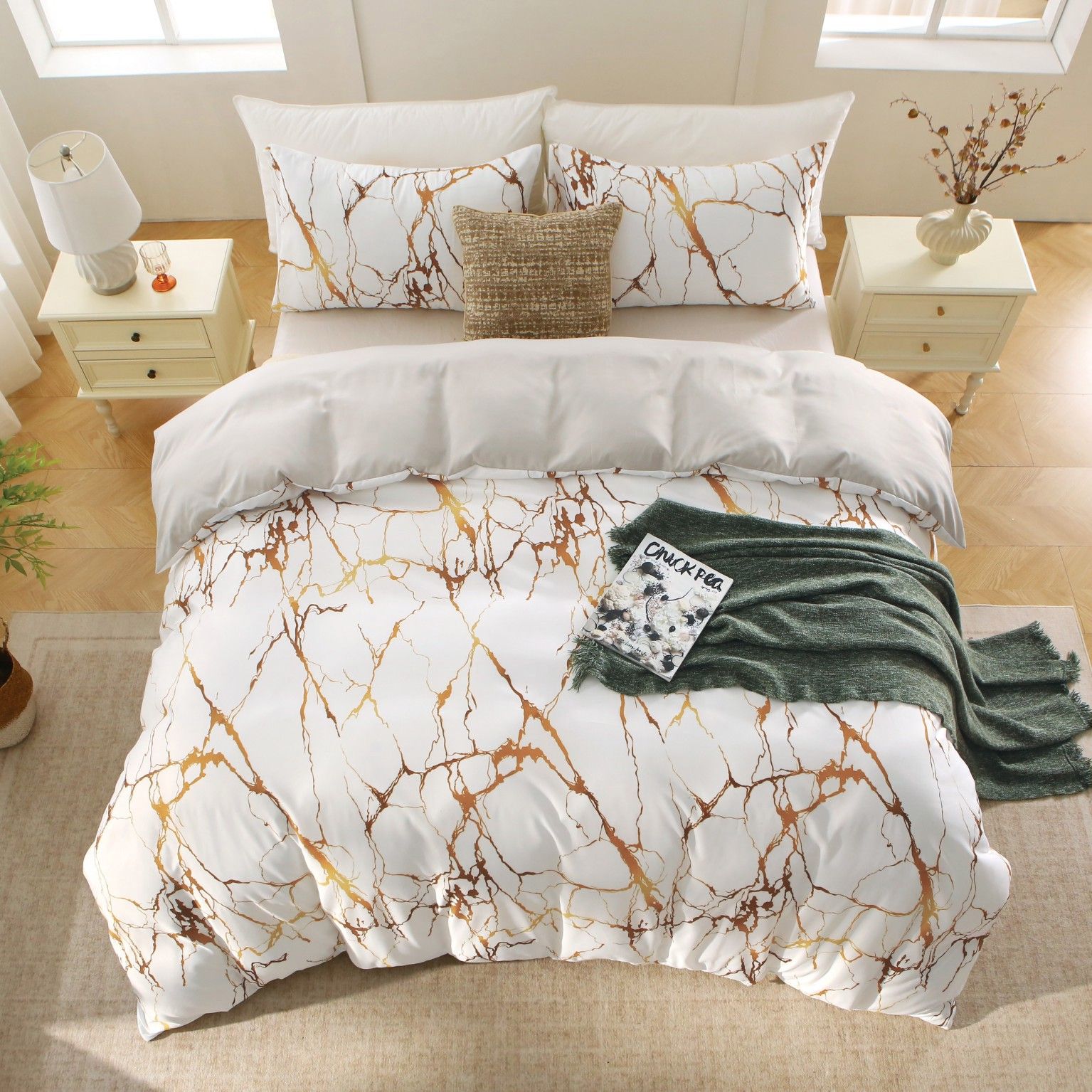 Microfibre Quilt Cover Set – Modern Geometric, Queen, 3 Piece