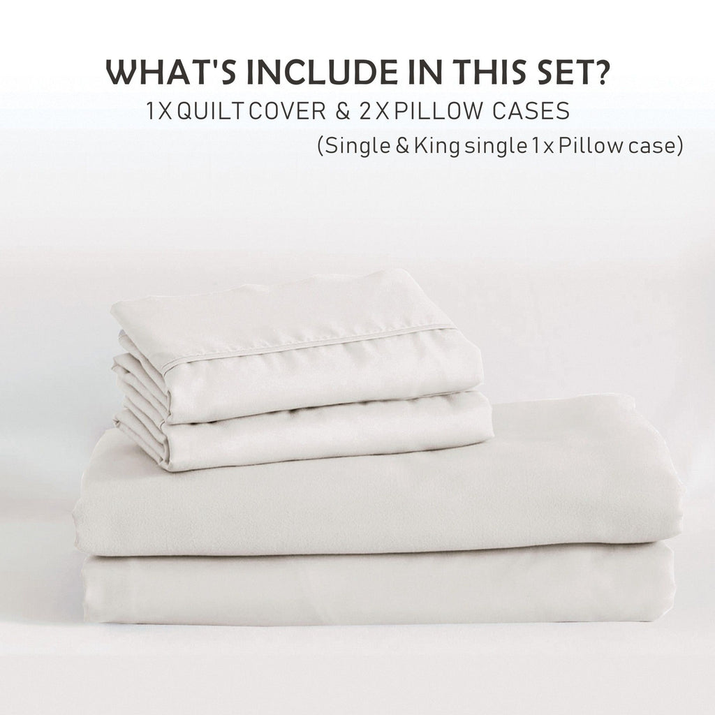 Microfibre Quilt Cover Set – Raw White, Single