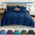 Microfibre Quilt Cover Set – Navy, Single