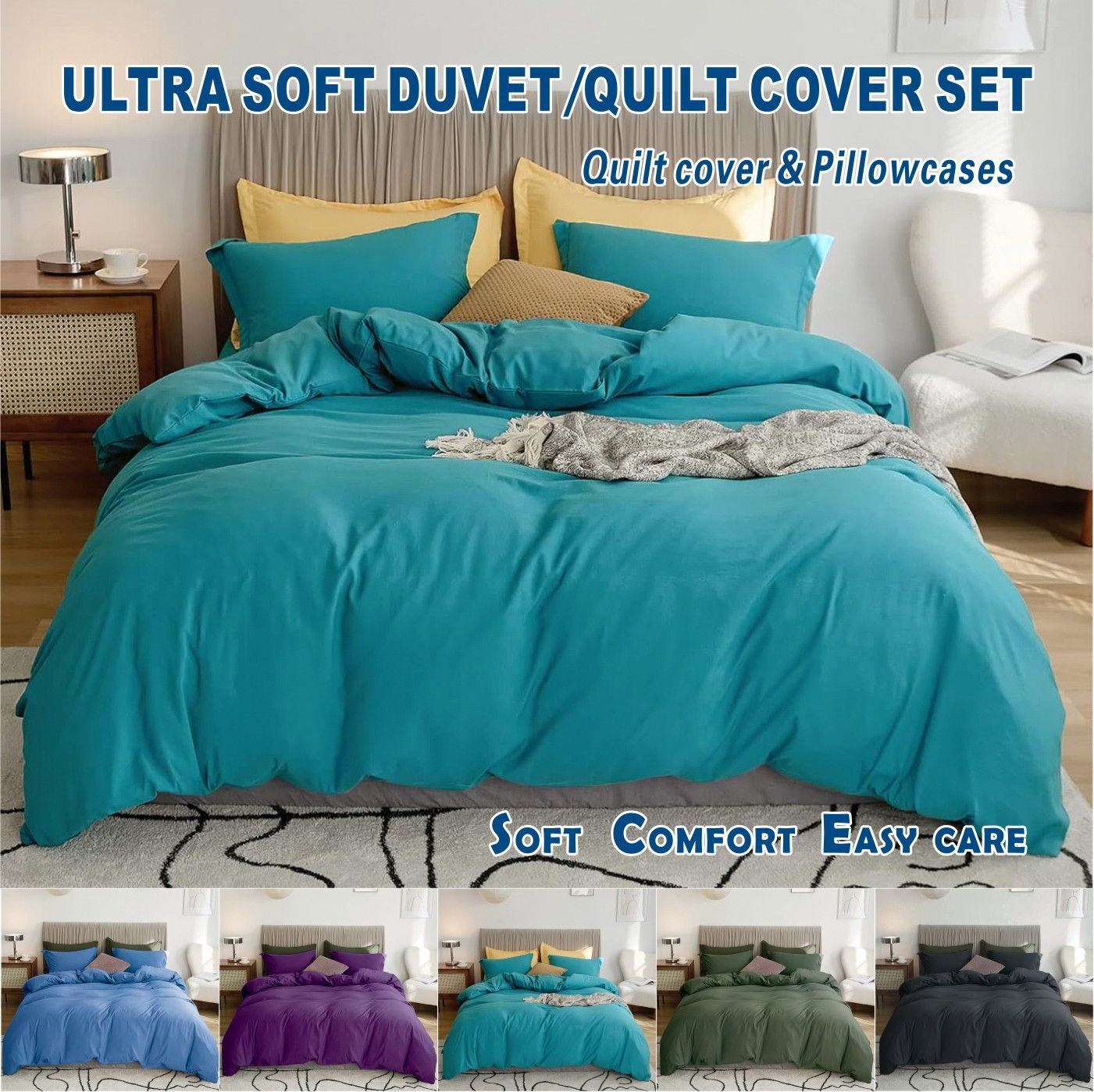 Microfibre Quilt Cover Set – Neutral, Single