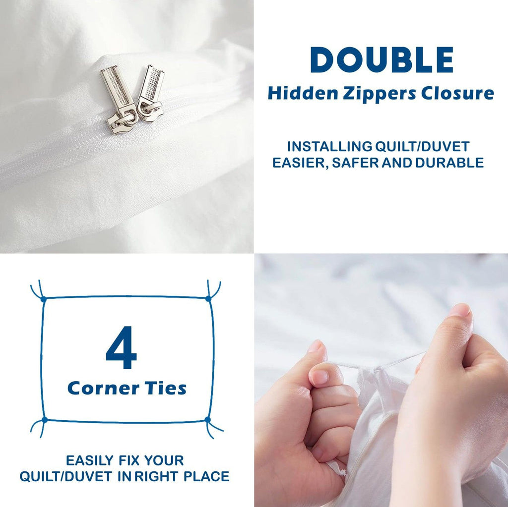 Microfibre Quilt Cover Set – White, Super King, 3 Piece