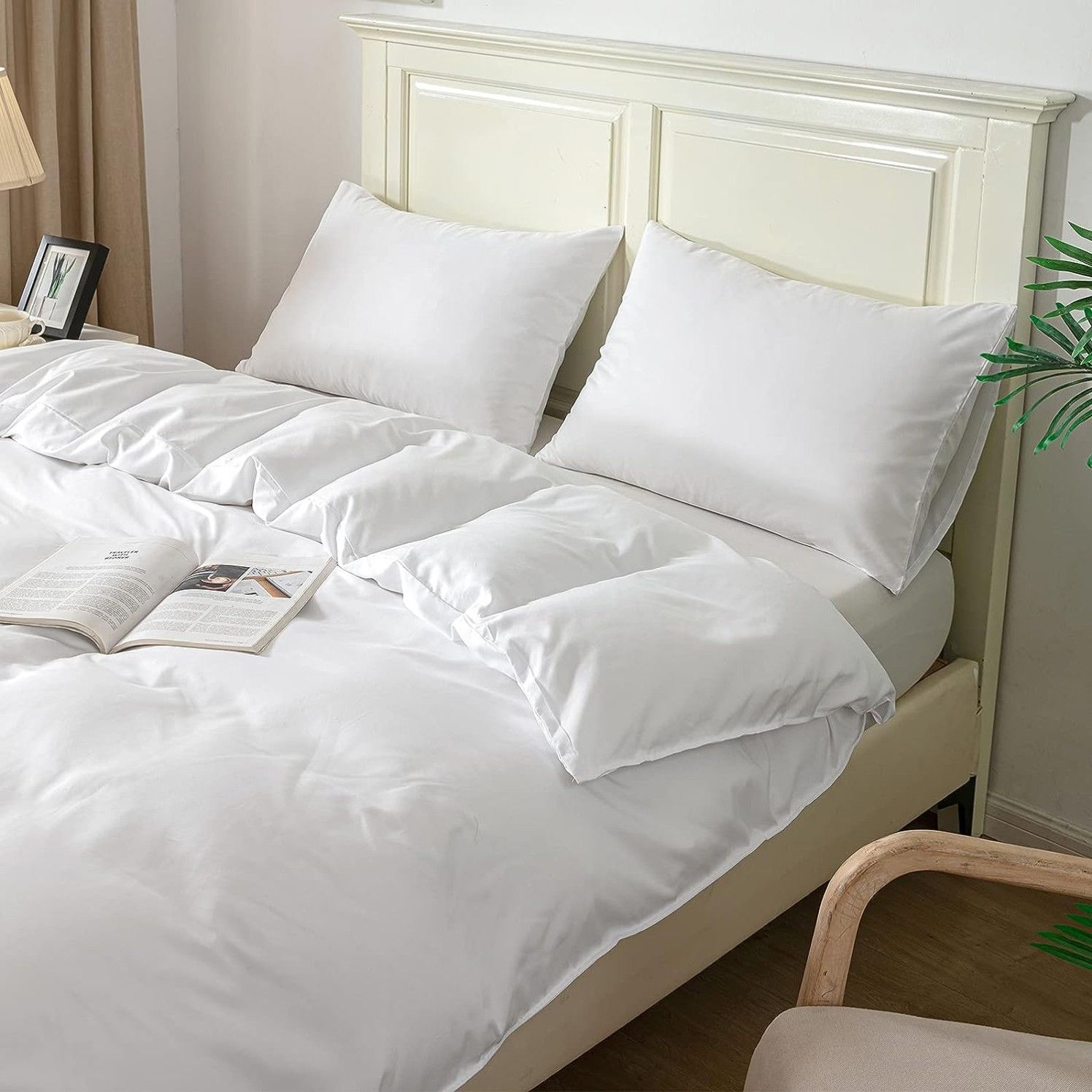 Microfibre Quilt Cover Set – White, Super King, 3 Piece