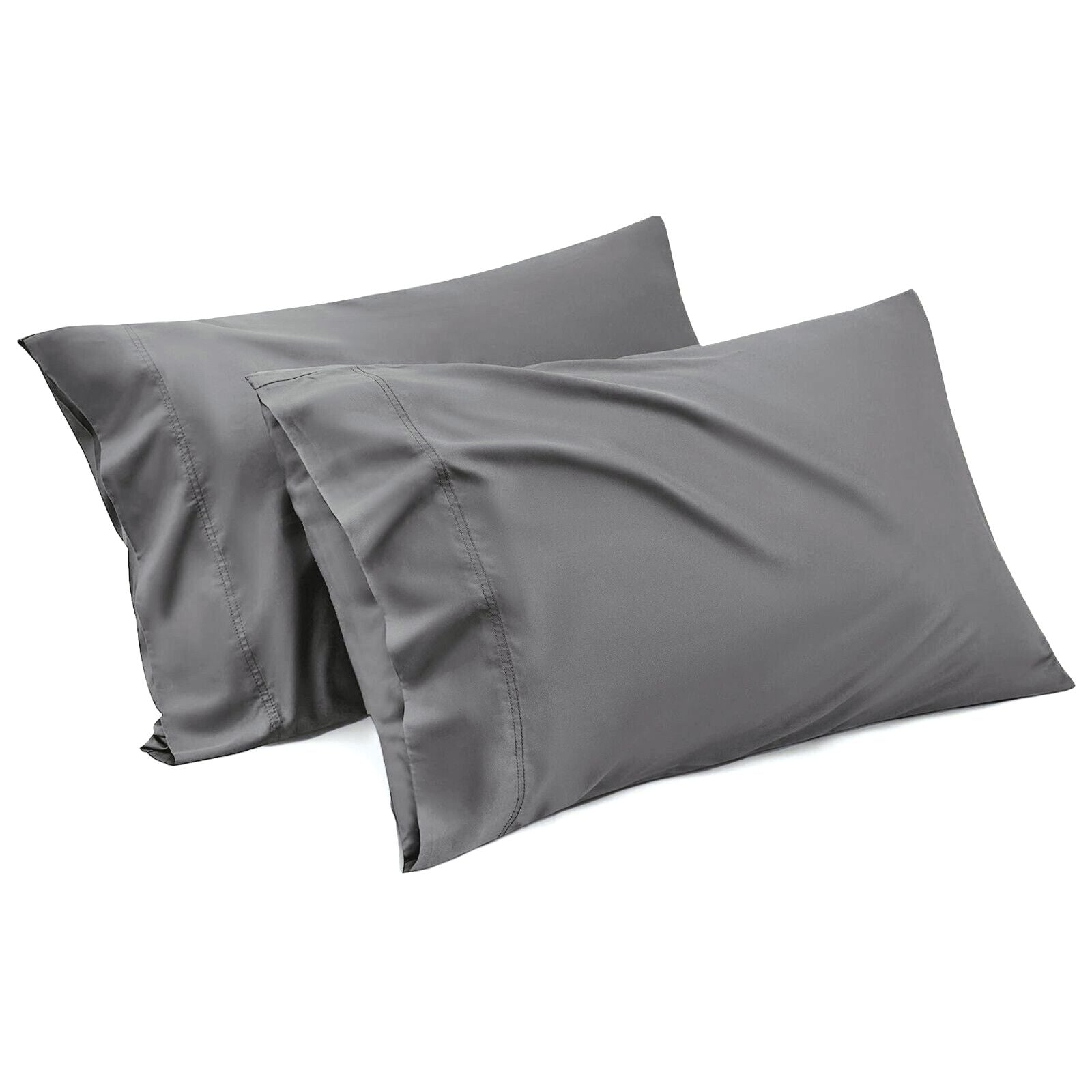 Stretch Microfibre Standard Pillowcase Pair – Grey