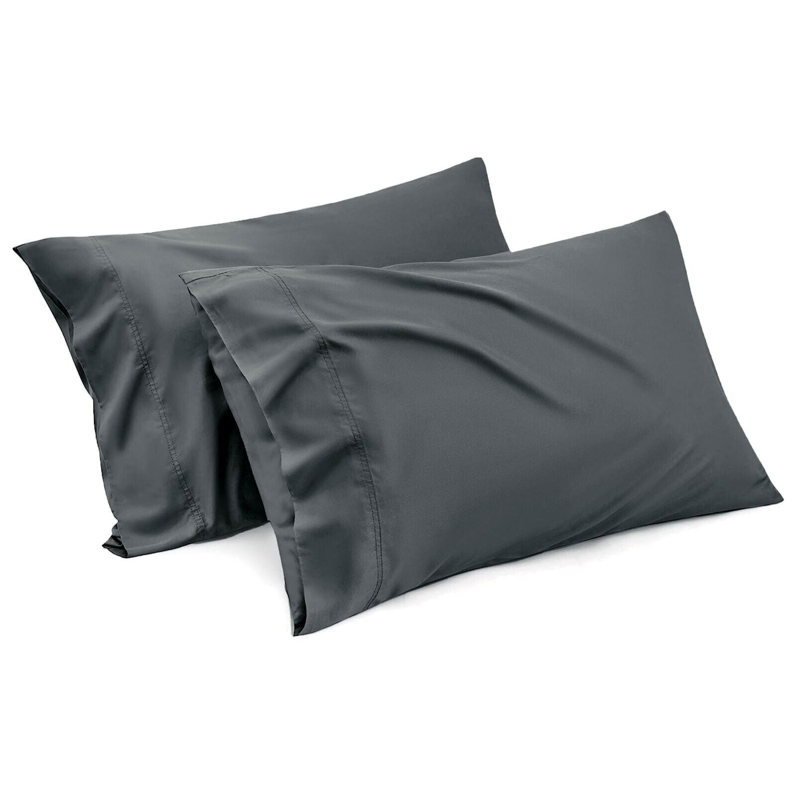 Stretch Microfibre Standard Pillowcase Pair – Dark Grey