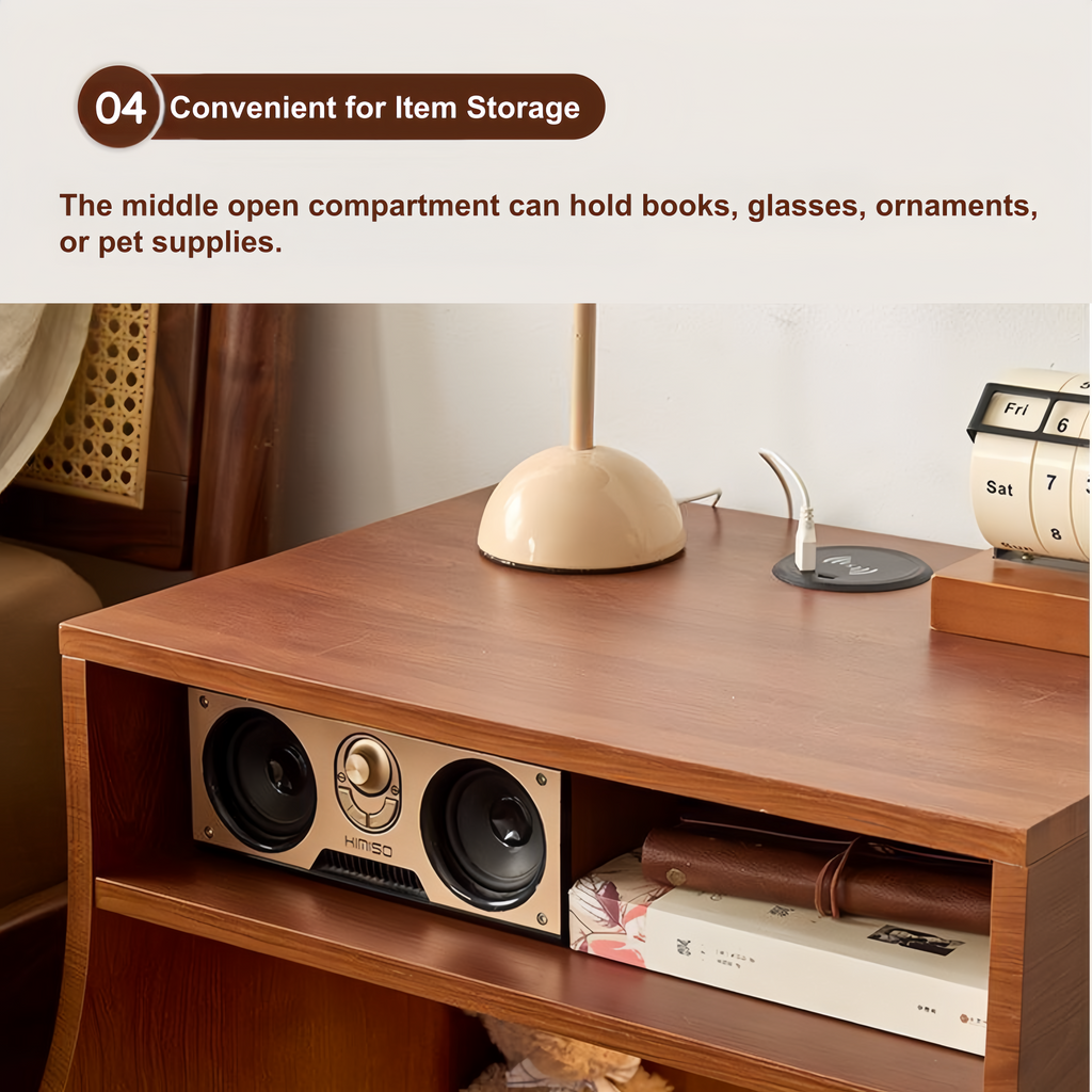 Pet-Nook Side Table with Wireless Charging and Sensor Light