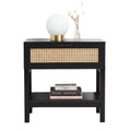 Casa Decor Tulum Rattan Bedside Table – Black