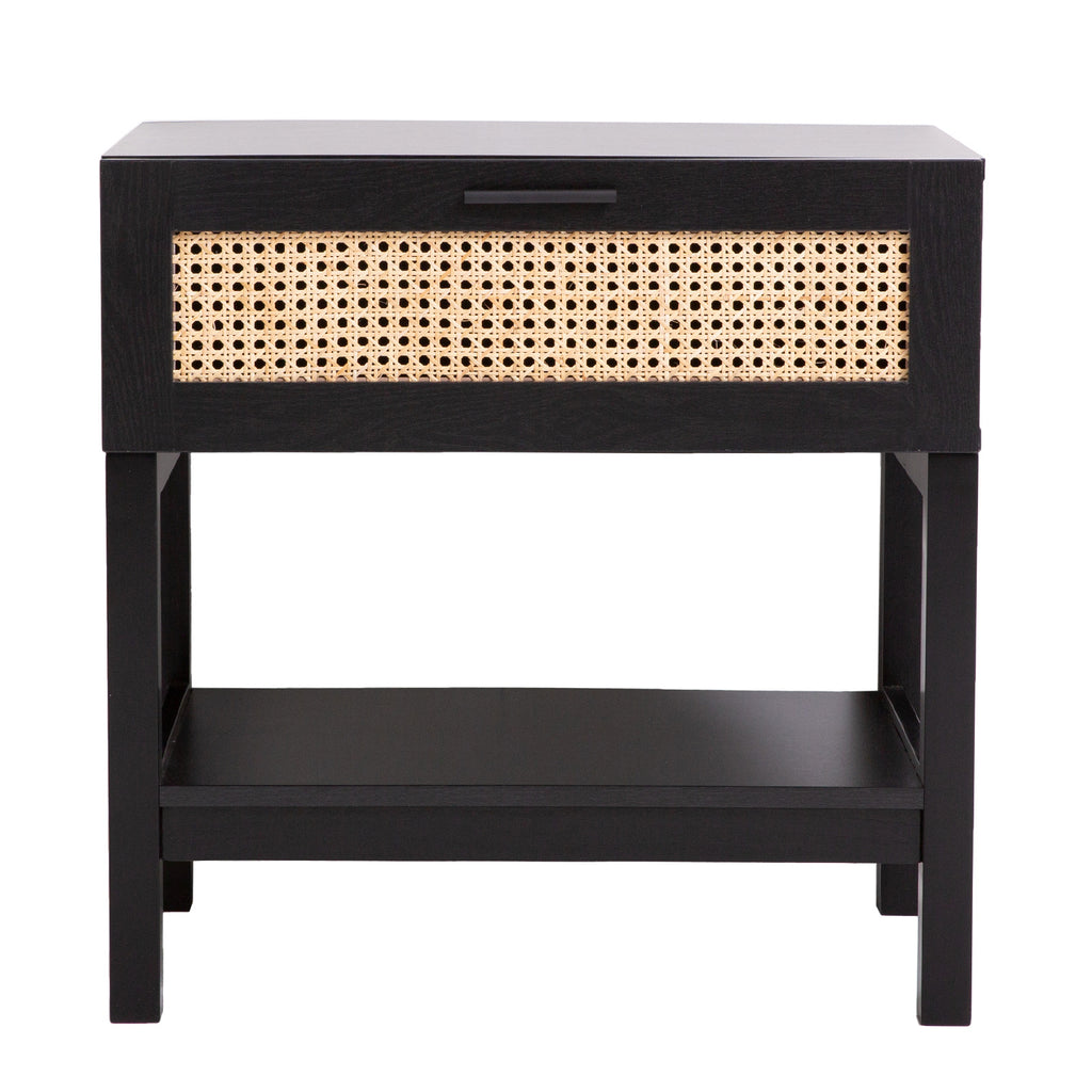 Casa Decor Tulum Rattan Bedside Table – Black