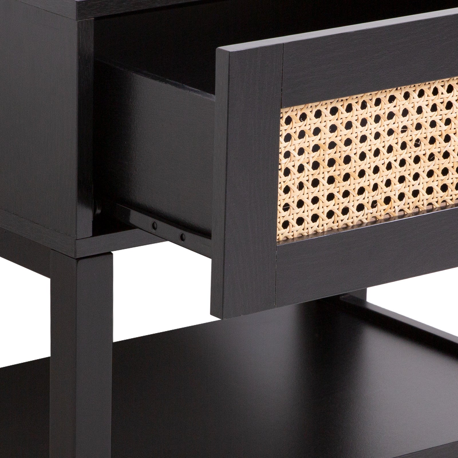 Casa Decor Tulum Rattan Bedside Table – Black