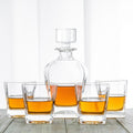 Novare Oval Whiskey Decanter & 4 Glass Set
