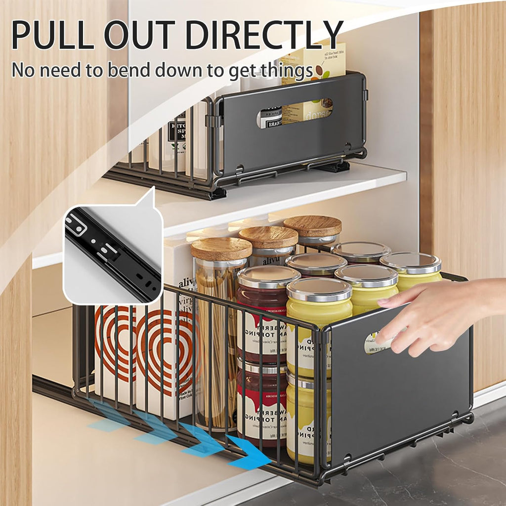 Carla Home Pull-Out Cabinet Organisers – 2 Pack