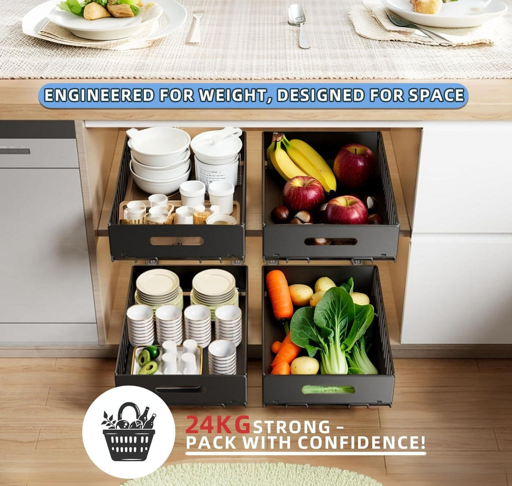 Carla Home Pull-Out Cabinet Organisers – 2 Pack