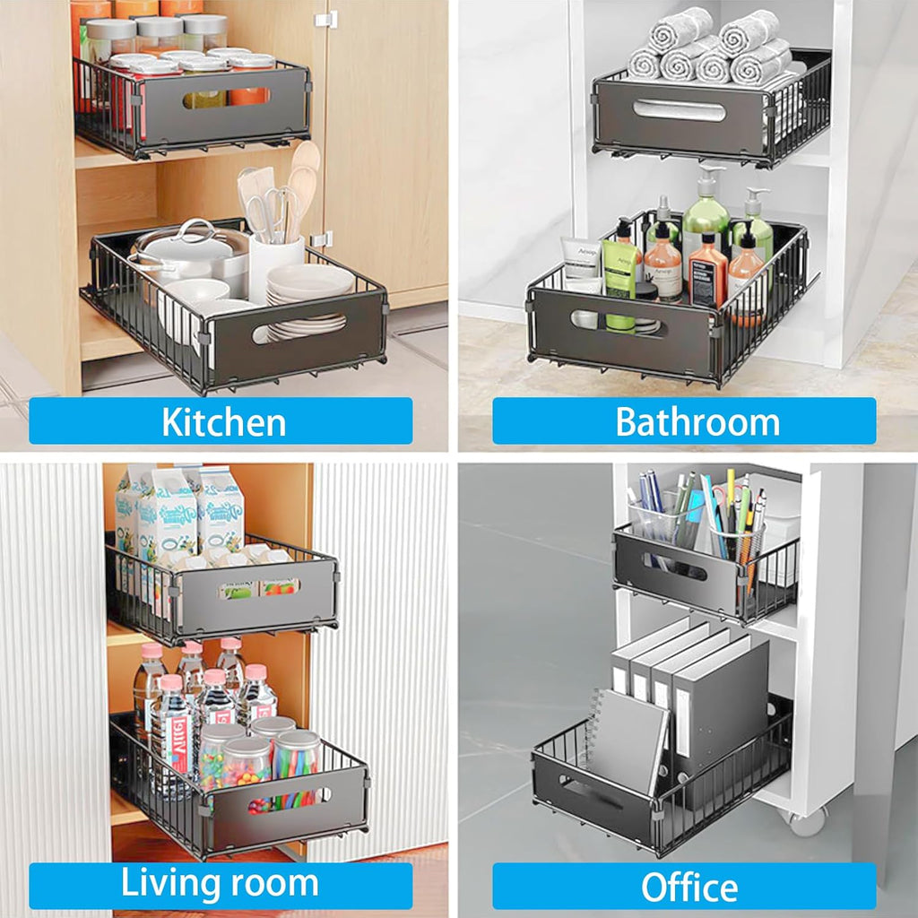 Carla Home Pull-Out Cabinet Organisers – 2 Pack